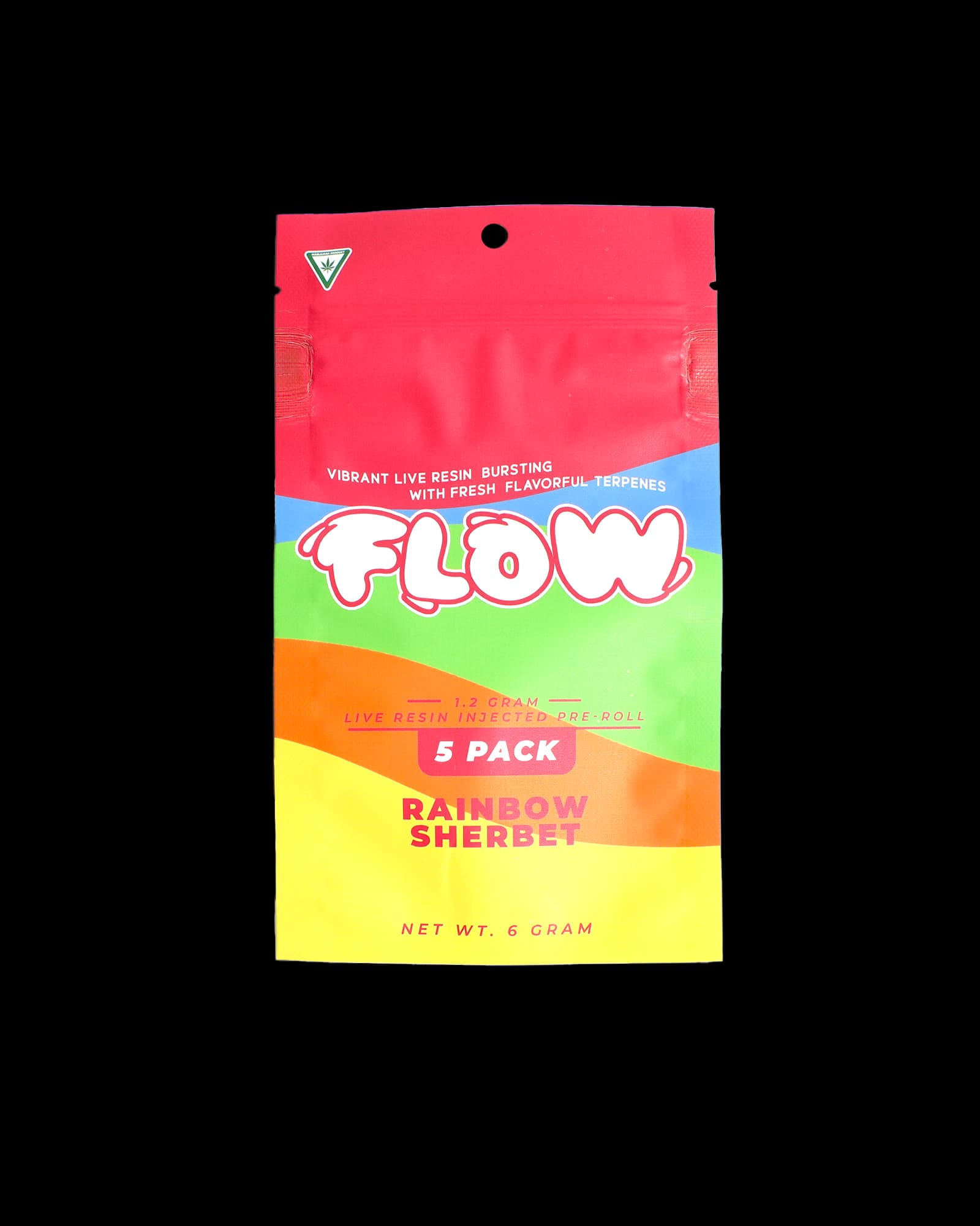 FLOW RAINBOW SHERBET LIVE RESIN INFUSED PREROLL 5-PACK