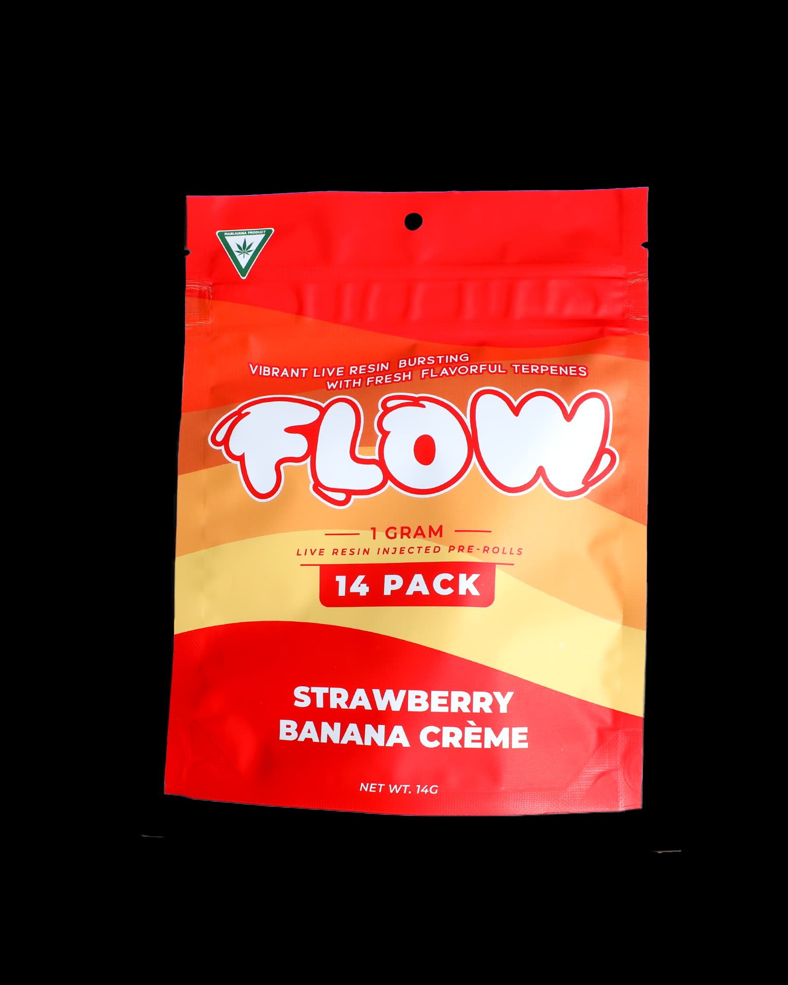 FLOW STRAWBERRY BANANA CREME LIVE RESIN INFUSED PREROLL 14-PACK
