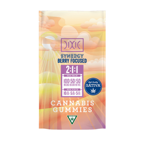 Dixie Synergy Berry Focused Gummies | 2:1:1 CBG:CBD:THC | 50mg