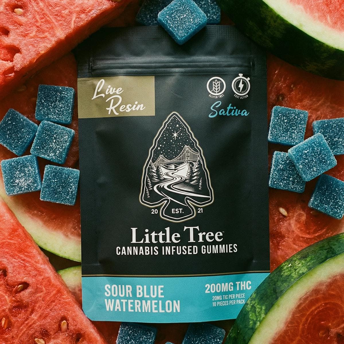 Little Tree Little Tree - Gummies - 200mg Live Resin - Sour Blue Watermelon - Sativa