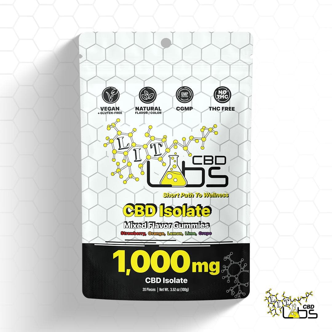 Lit Labs CBD Isolate Gummies | 1000mg Mixed Flavor