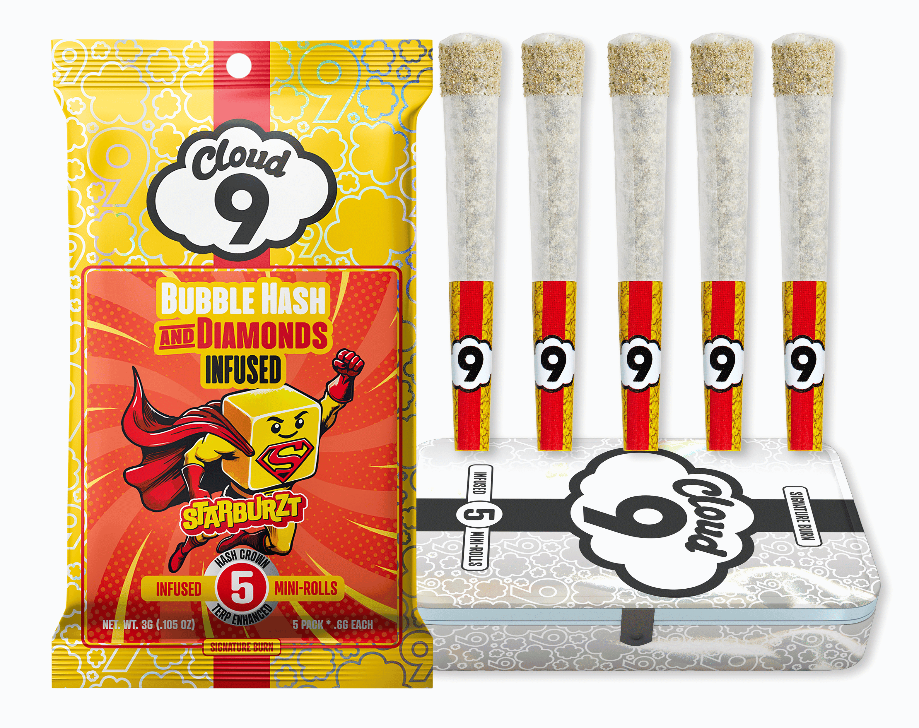 Cloud 9 Farms Cloud 9 Infused Pre-Rolls 5pk Starburzt