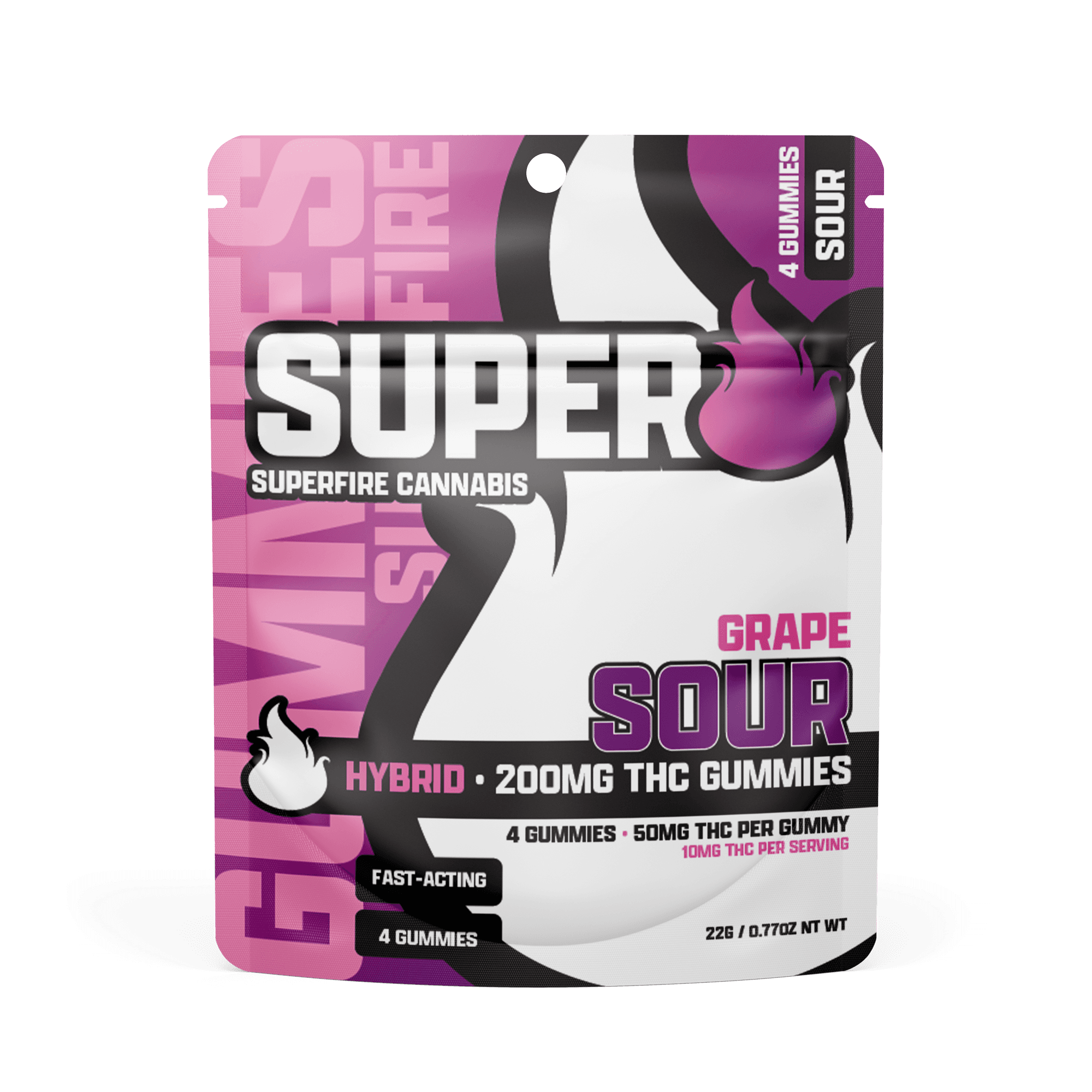 SUPERFIRE 200mg Gummies - Sour Grape