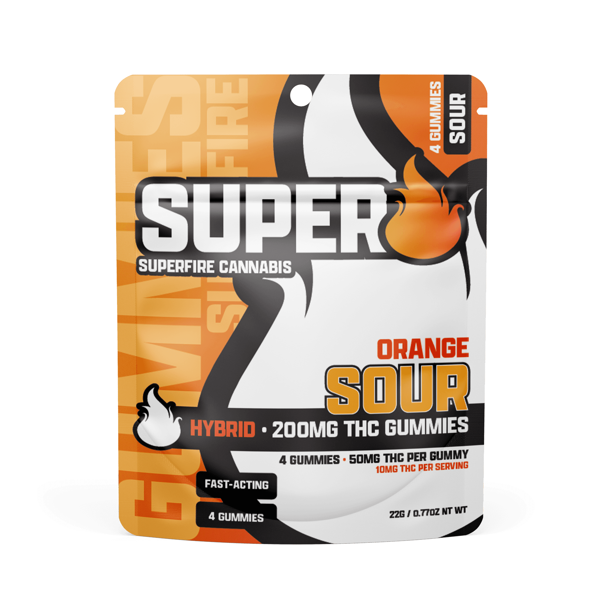 SUPERFIRE 200mg Gummies - Sour Orange