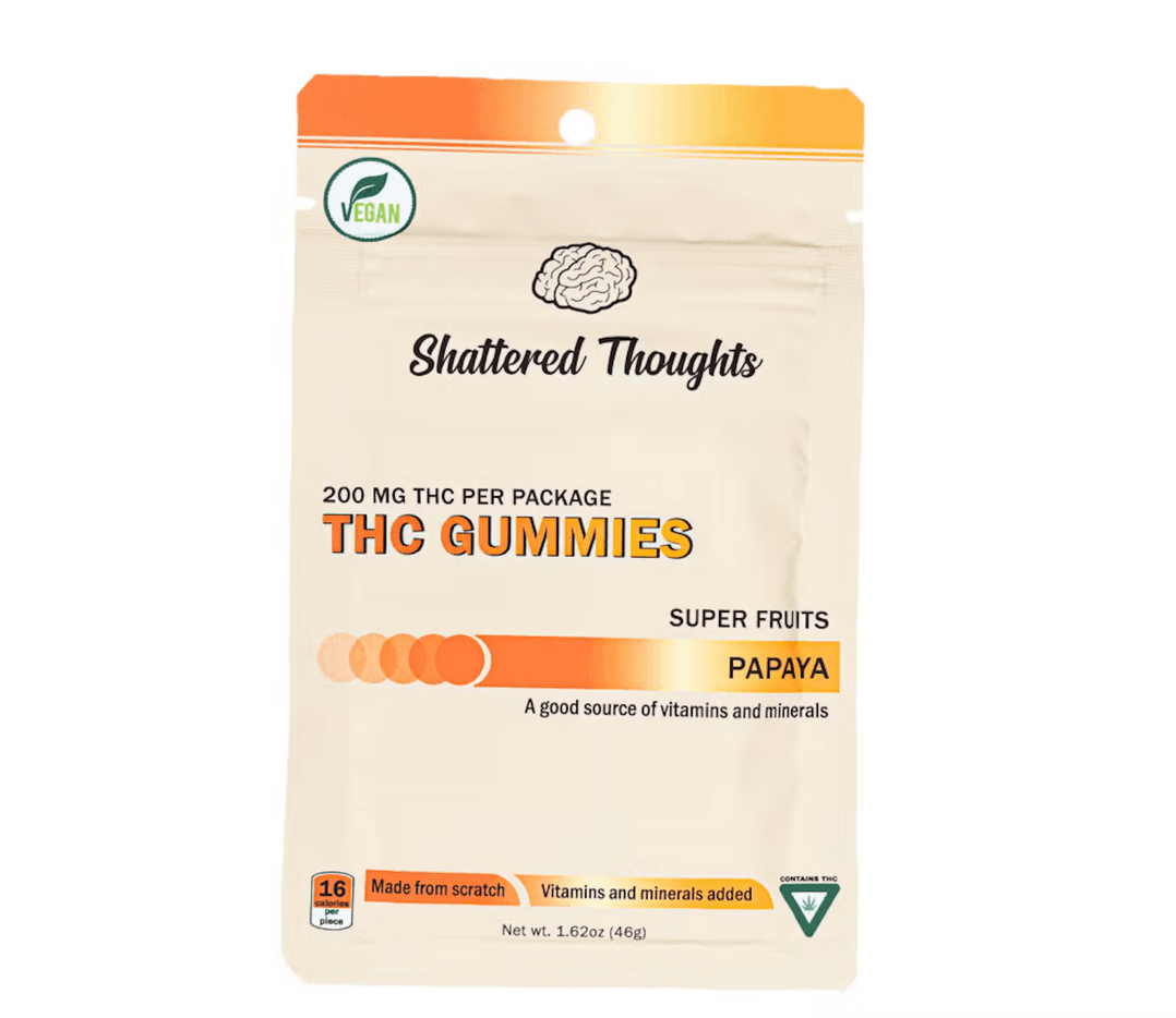 Shattered Thoughts Papaya Gummies | Vegan | 200mg