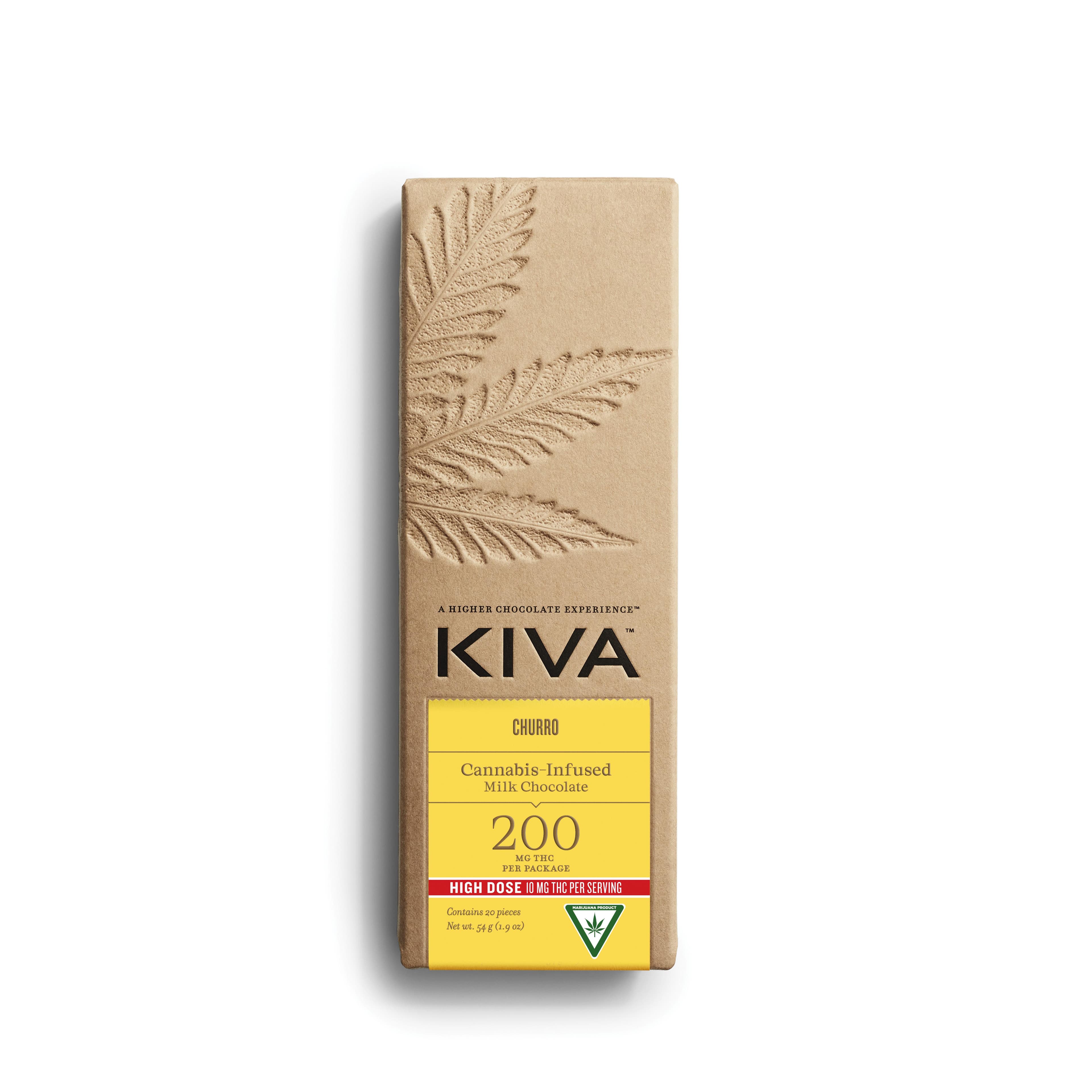 Kiva Kiva Milk Chocolate Churro Bar [20pk] (200mg THC)