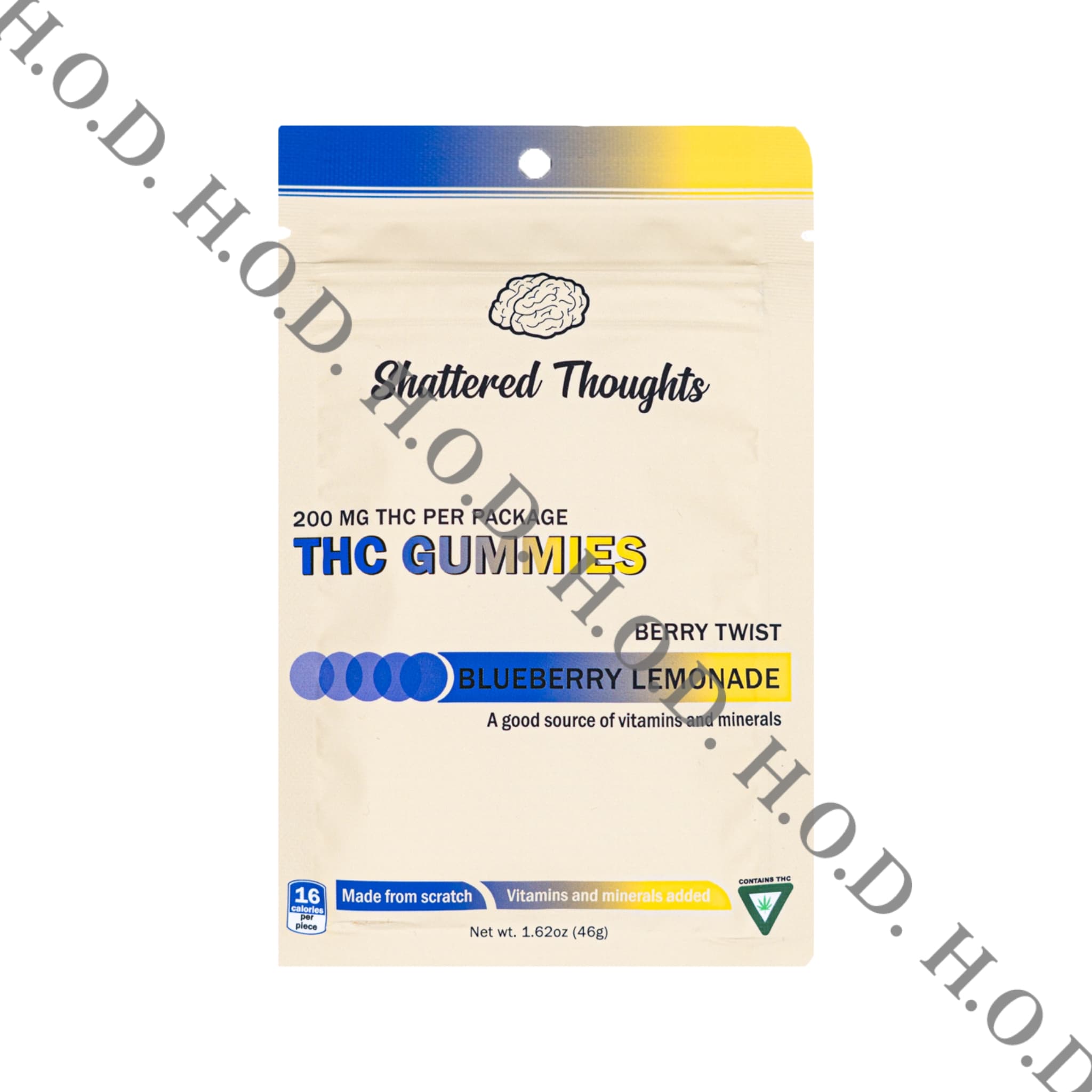 Shattered Thoughts Shattered Thoughts Blueberry Lemonade Gummies 200mg
