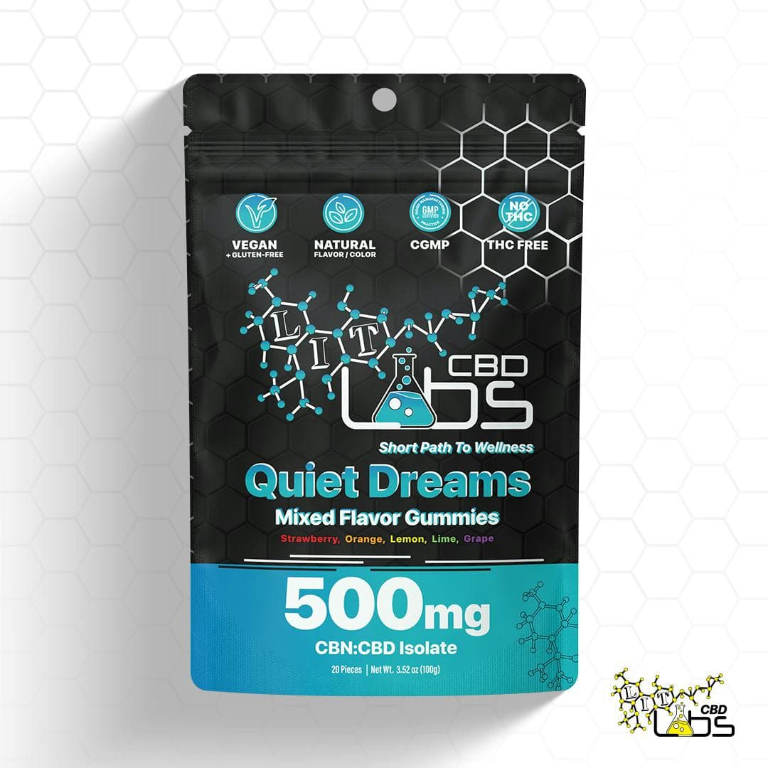 Lit Labs 500mg CBN:CBD Isolate Gummies - Quiet Dreams