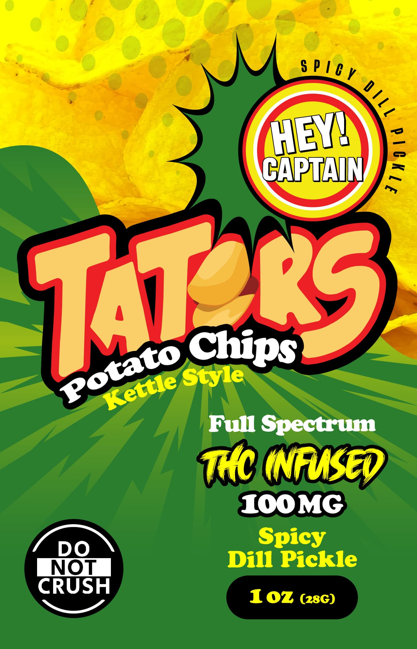 Hey Captain Spicy Dill Pickle - 200mg Tators