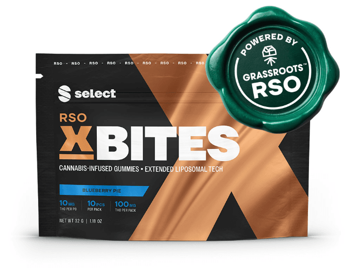 Select Select Edibles RSO X Bites 10pk/100mg- Blueberry Pie