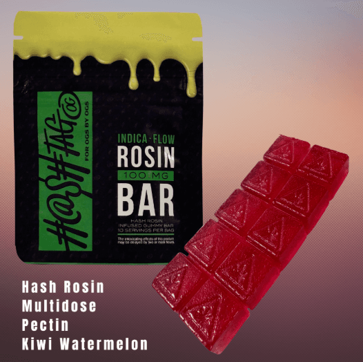 HashtagOG HashtagOG Edible Rosin Gummy Bar 100mg- Kiwi Watermelon