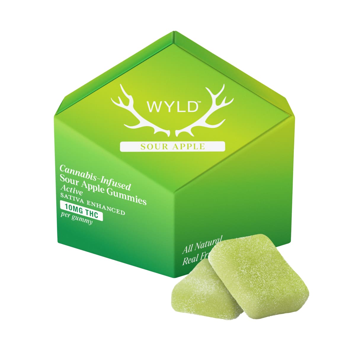 Wyld Sour Apple Sativa Enhanced Gummies | 100mg
