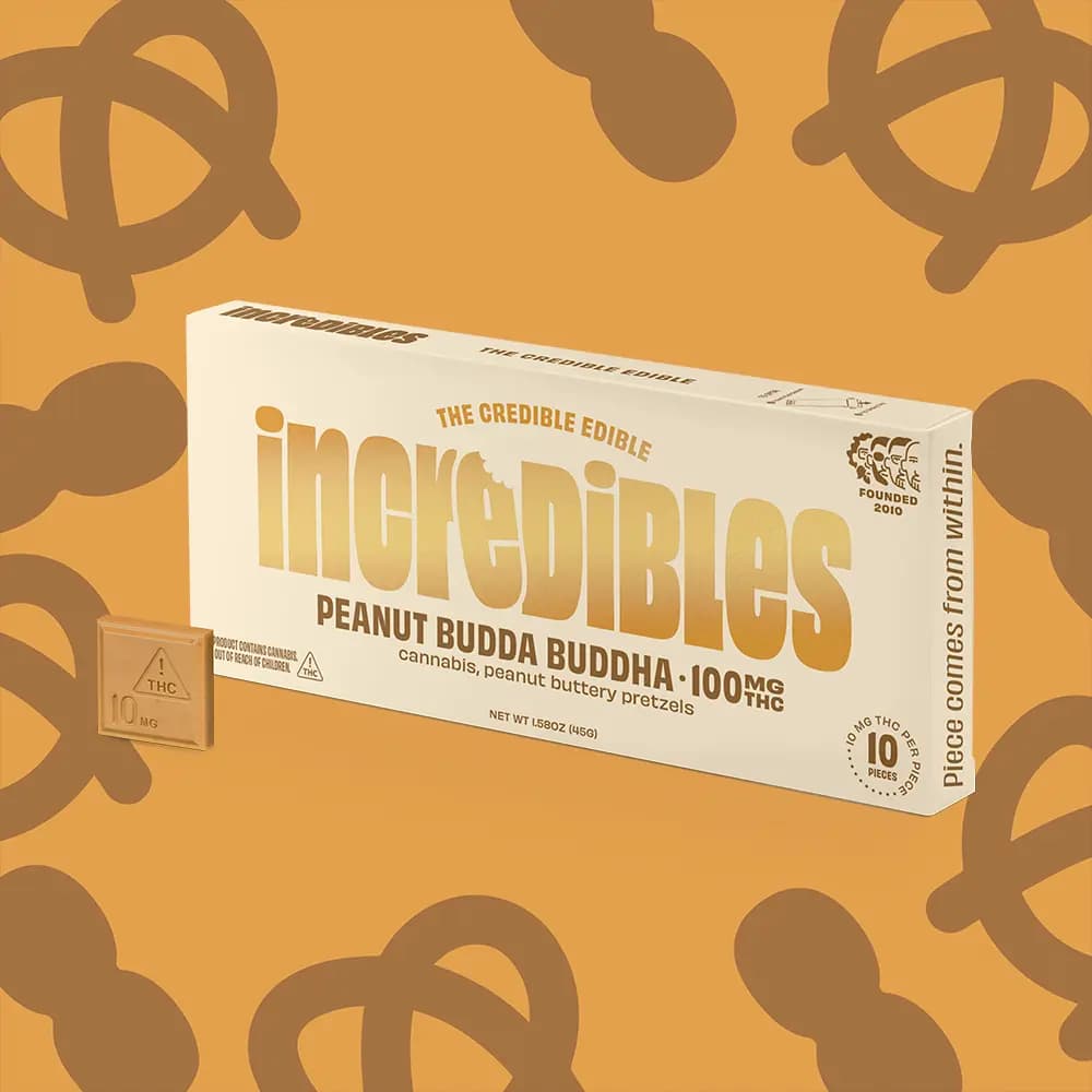 incredibles Peanut Budda Buddha Bar | Chocolate | 10 pack | 100mg THC