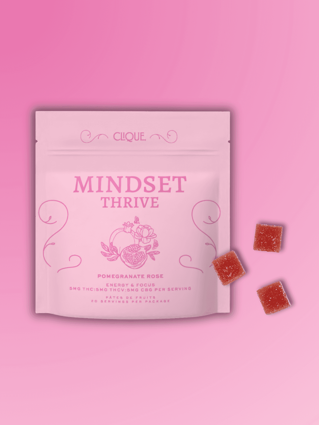 Clique Pomegranate Rose Thrive 20pc - 100mg