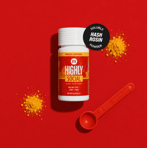 Highly Highly Edible Rosin Powder 100mg- Social Mango Lemonade 1:1:1 (THC:CBG:CBD)