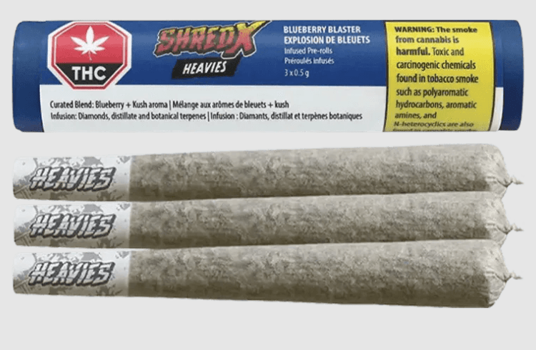 SHRED X Blueberry Blaster Heavies Infused Pre-Roll - 3 x 0.5g