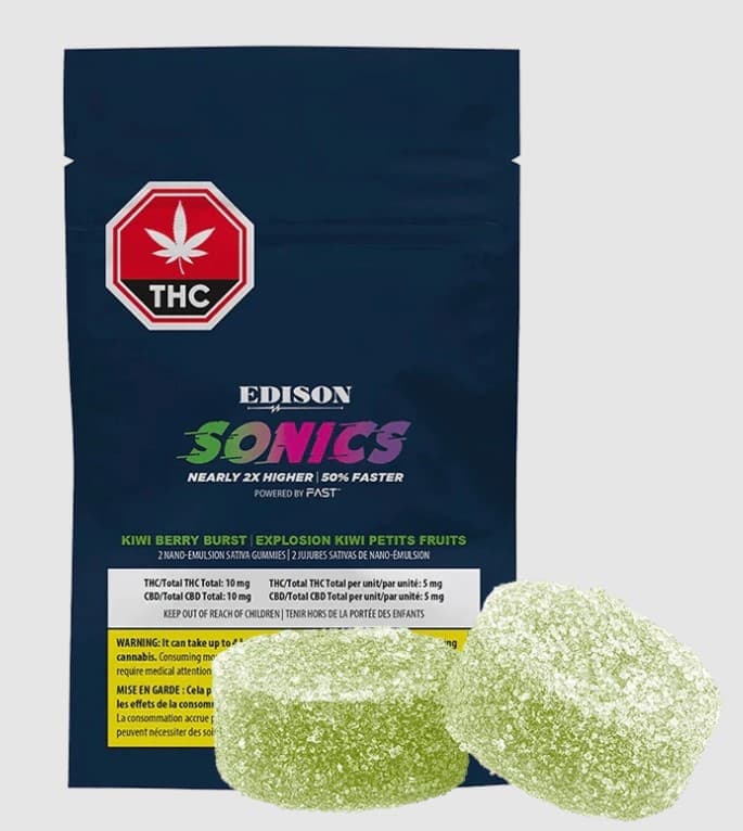 Edison Cannabis Co. Kiwi Berry Burst - 1:1 CBD:THC - 2 x 5mg