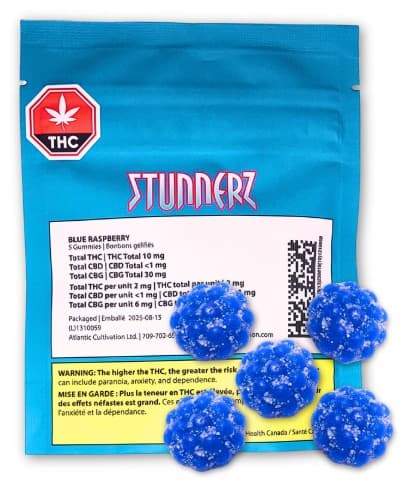 Stunnerz Blue Raspberry - 3:1 CBG:THC - 5 x 2mg