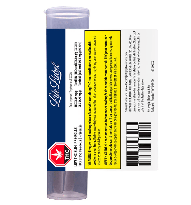 Lite Label Lite Label Low THC Slim Pre-Roll - 10pk x .35g