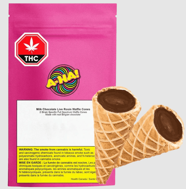 A-HA! Caramel Chocolate Waffle Cones - Live Rosin - 2pc