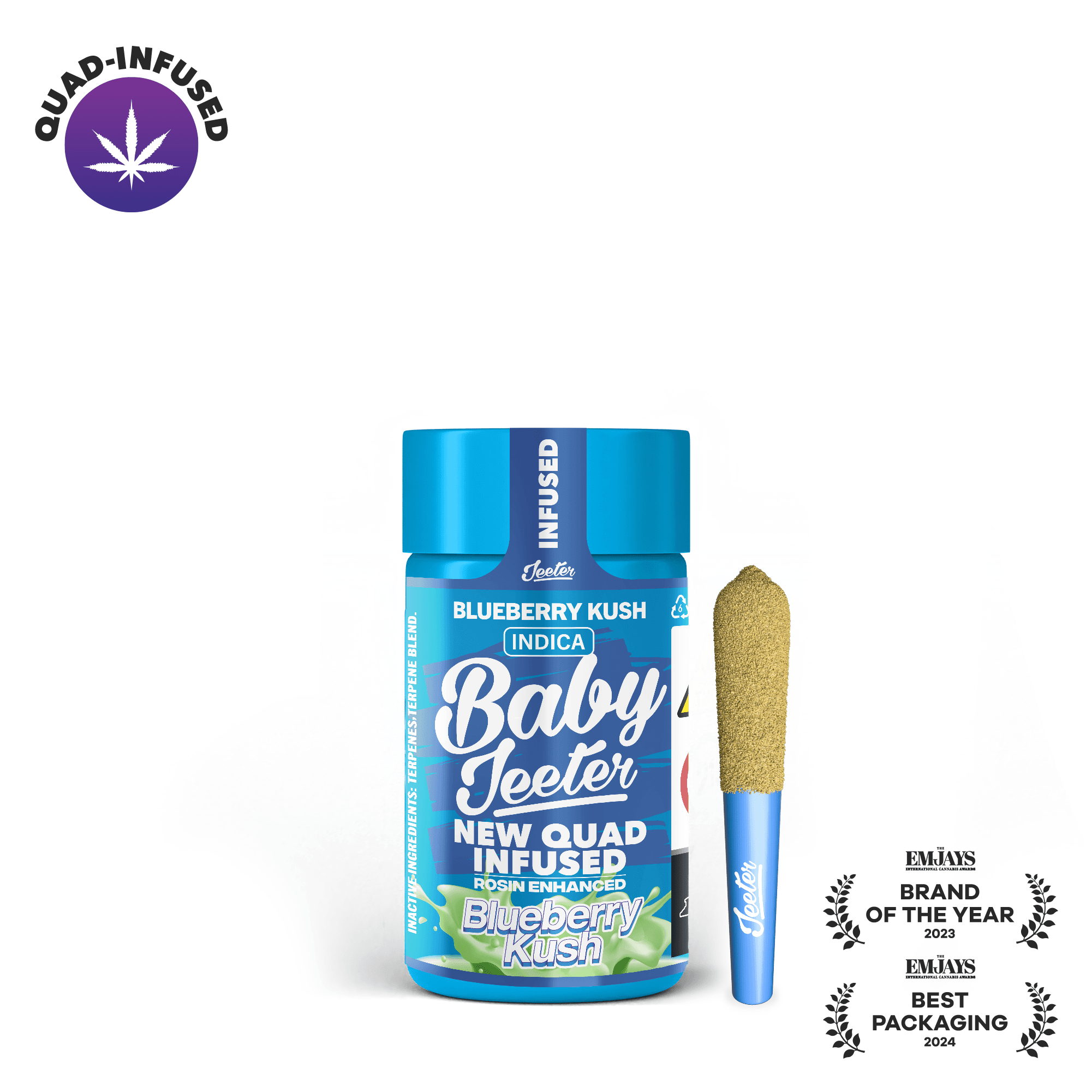 Jeeter Blueberry Kush Quad-Infused Baby Jeeter 5-pack | 2.5g