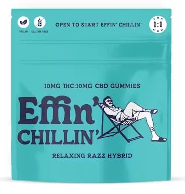 Effin Chillin' Relaxing Raz Gummies 1:1 THC:CBD - 10 Pack