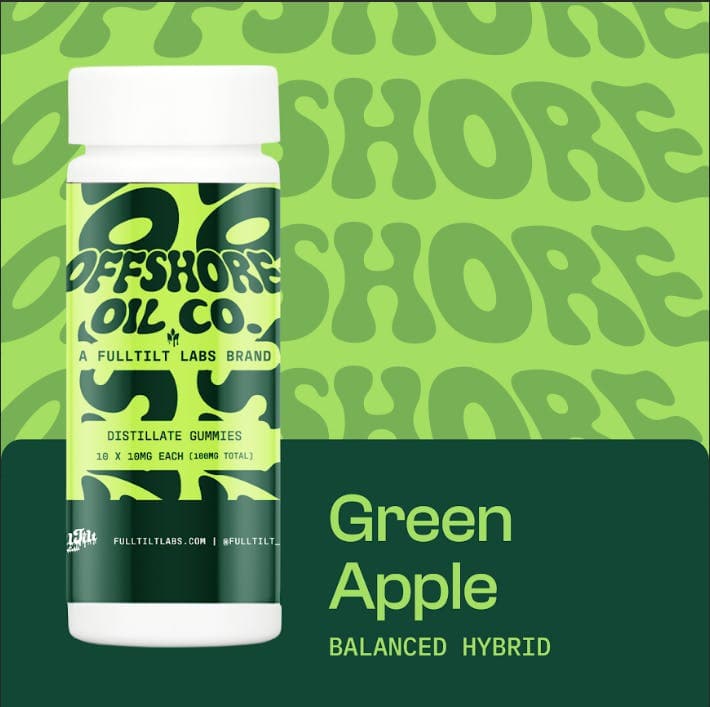 Off Shore Oil Co. Green Apple (H) Gummies | 10 Pack (100mg)
