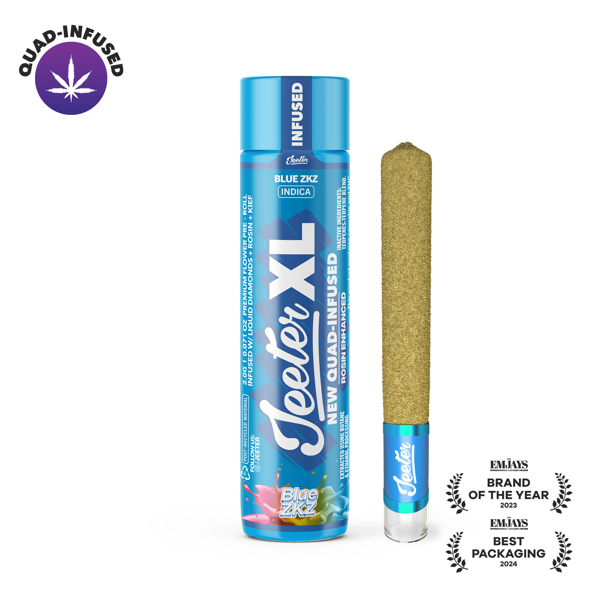 Jeeter Blue ZKZ Quad-Infused XL Jeeter Joint | 2g