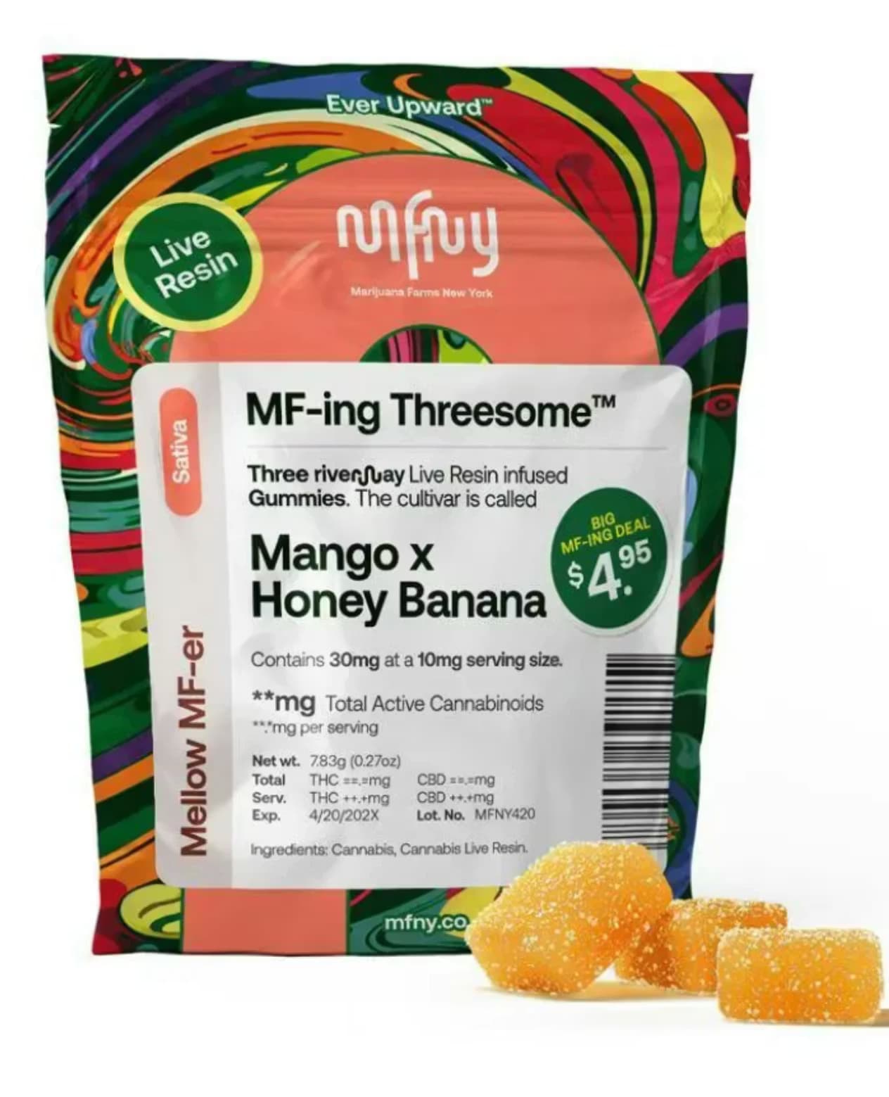 MFNY Mango x Honey Banana Live Resin Gummies | 3 pk