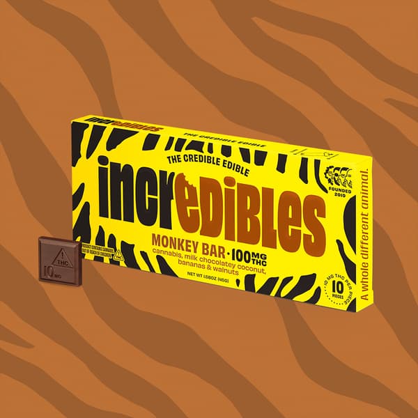 incredibles Monkey Bar | Chocolate | 10 pack | 100mg THC