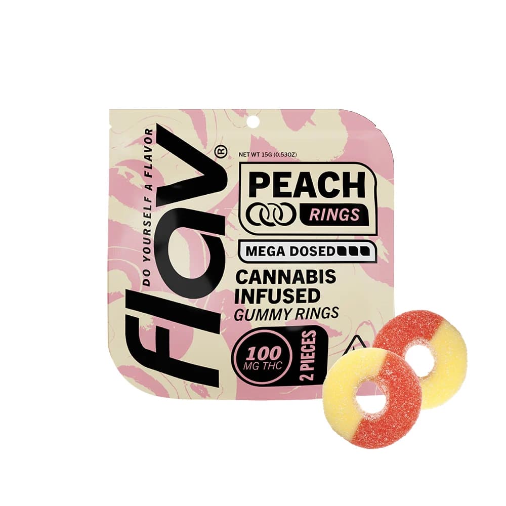 FLAV Peach Mega Rings - 100mg