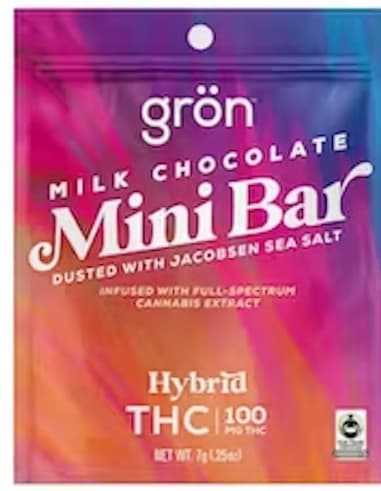 Grön Gron | Mini Bar | Milk Chocolate | Hybrid | 100mg