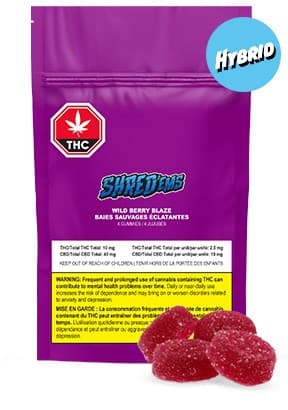 SHRED Wild Berry Blaze 1:4 Gummies 4-pack