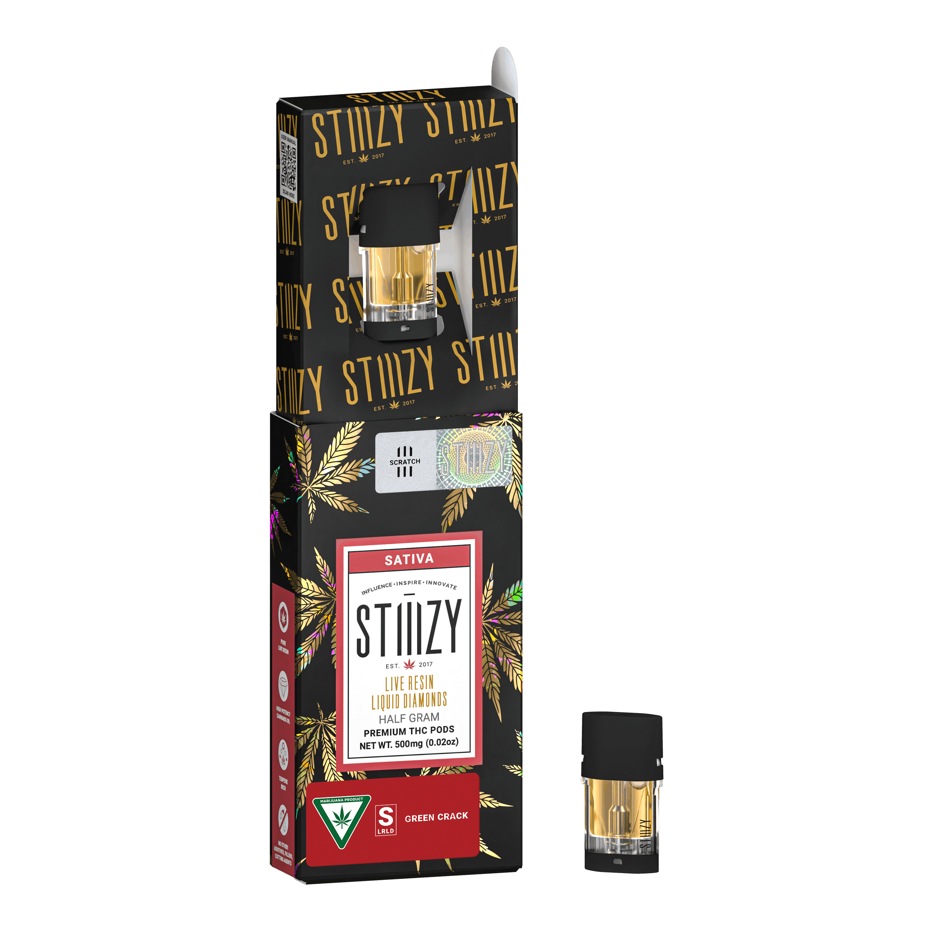 STIIIZY Green Crack Live Resin Liquid Diamonds Pod | 0.5g