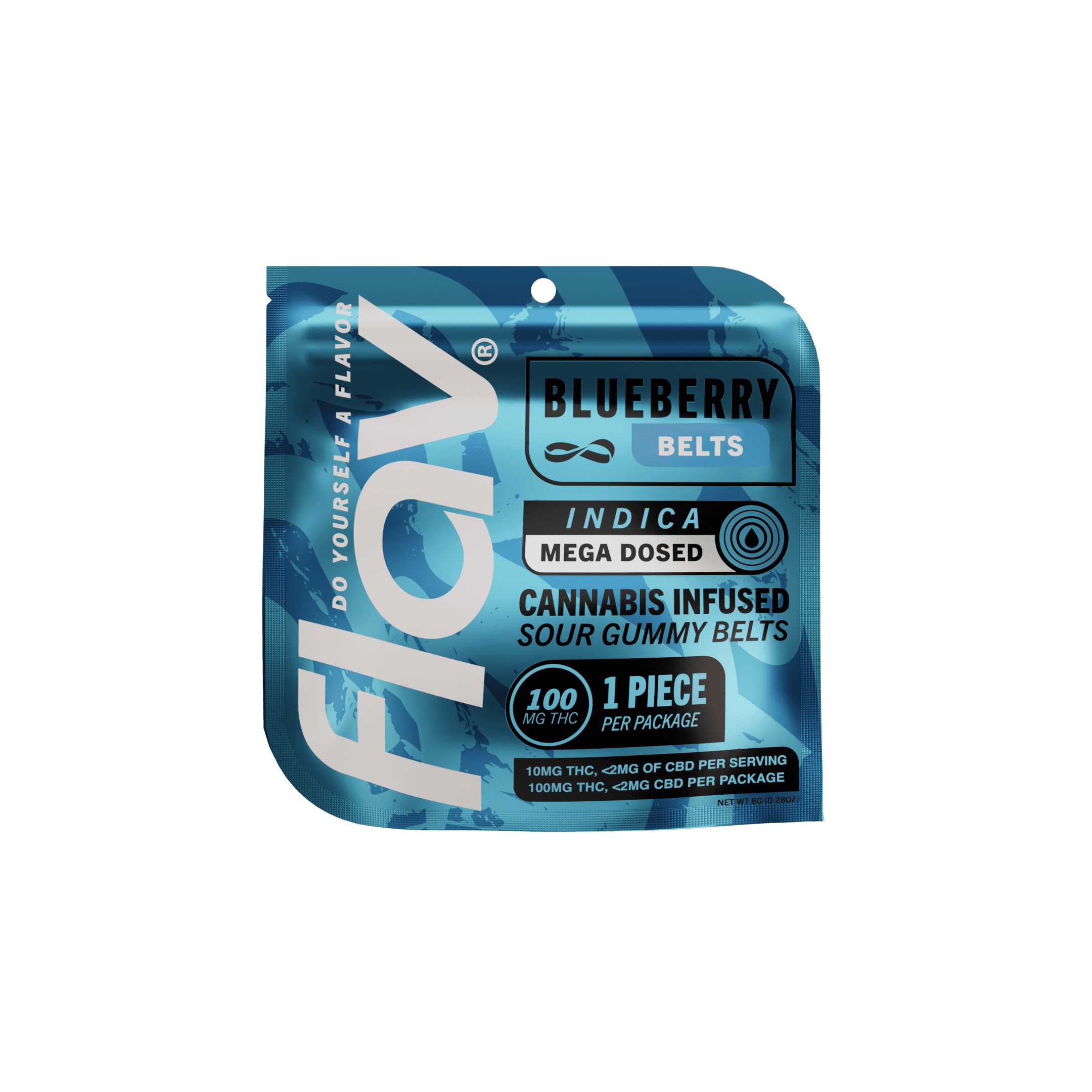 FLAV Blueberry Mega Belt - Live Resin - 100mg - Indica