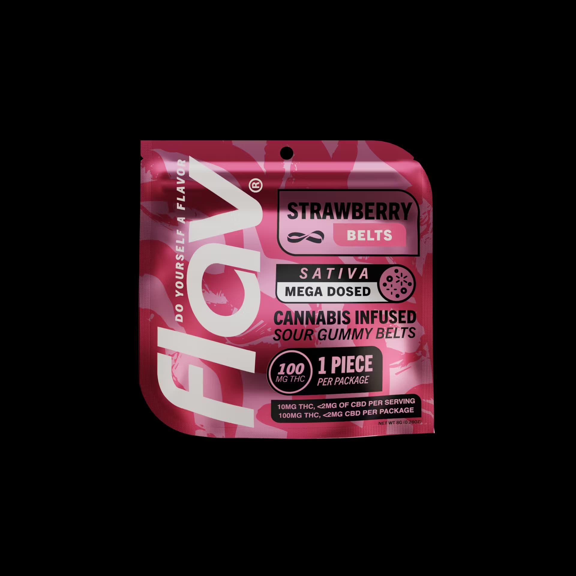 FLAV Strawberry Mega Belt - Live Resin - 100mg - Sativa