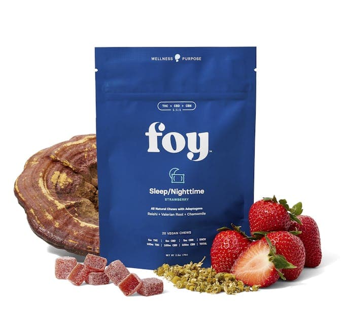 Foy Nighttime/Sleep Chews with Organic Adaptogens 1:1:1 THC/CBD/CBN - 100mg, 20 pck