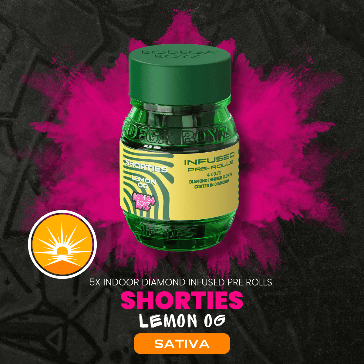 Bodega boyz Lemon OG - 4 Pack Diamond Coated & Infused