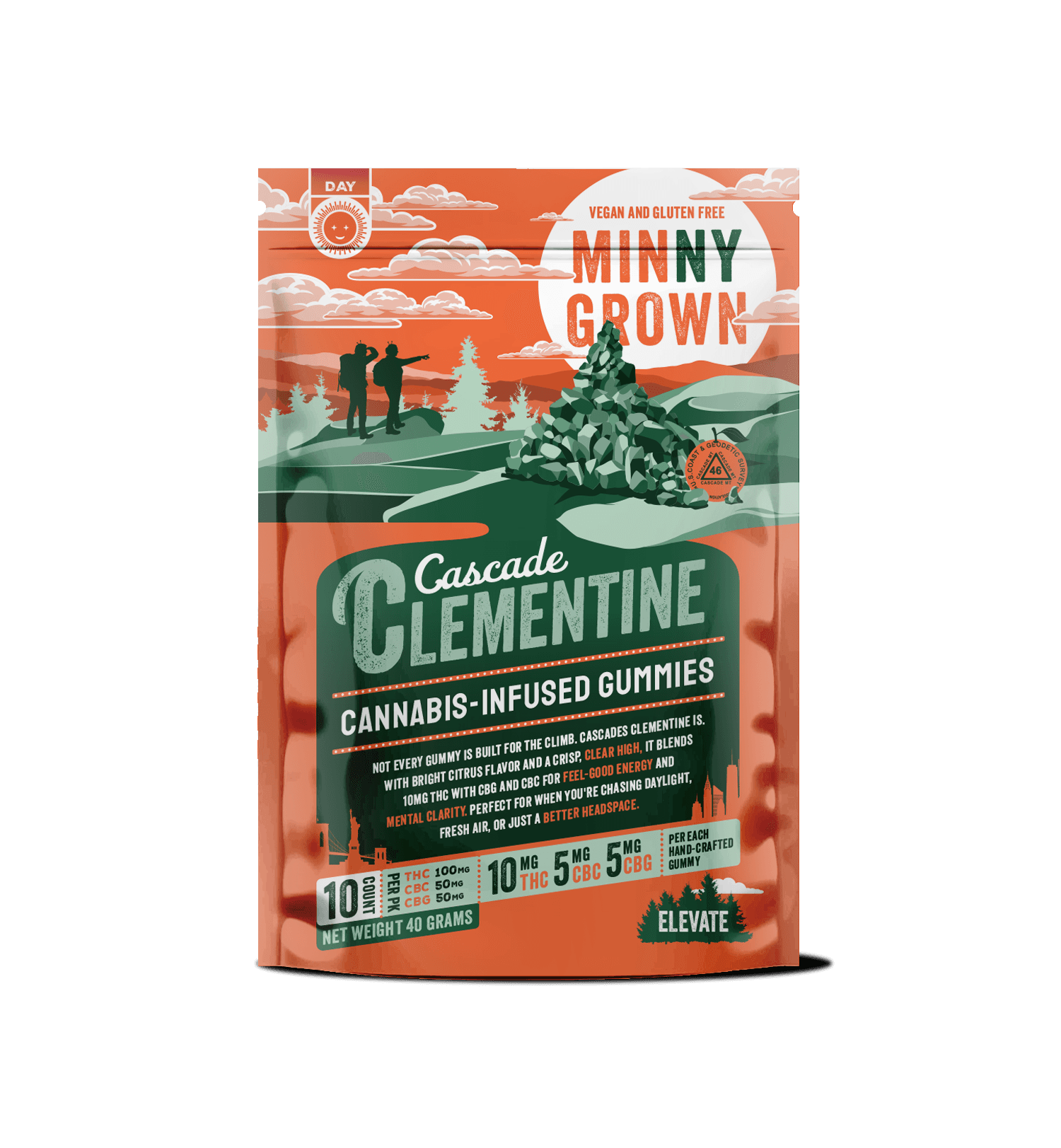 Minny Grown Cascade Clementine | Elevate | 2:1:1 THC:CBG:CBC | Gummies | 10pk | 100mg