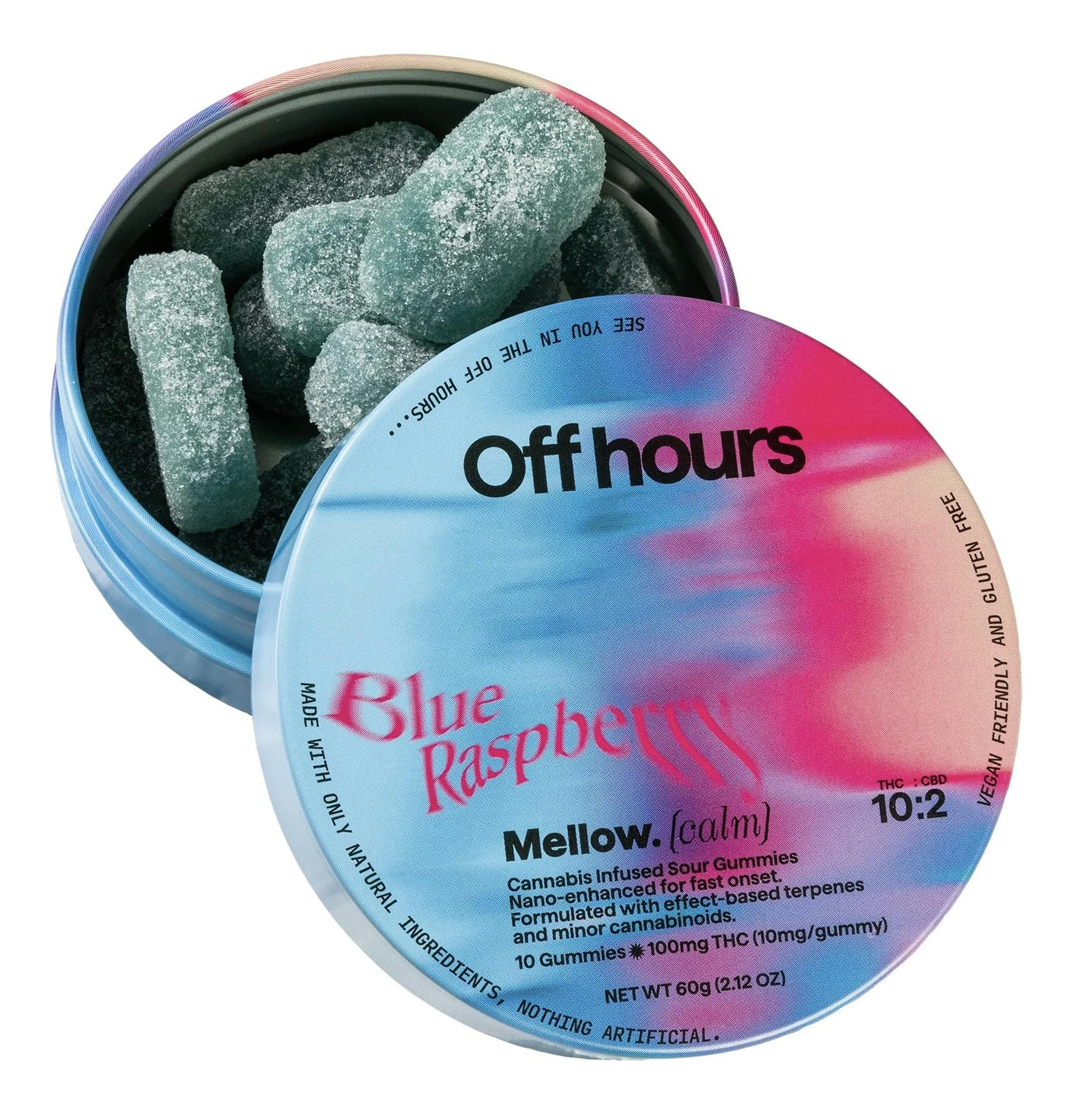 Off Hours Off Hours Mellow Blue Raspberry 10pk 10mg Gummies