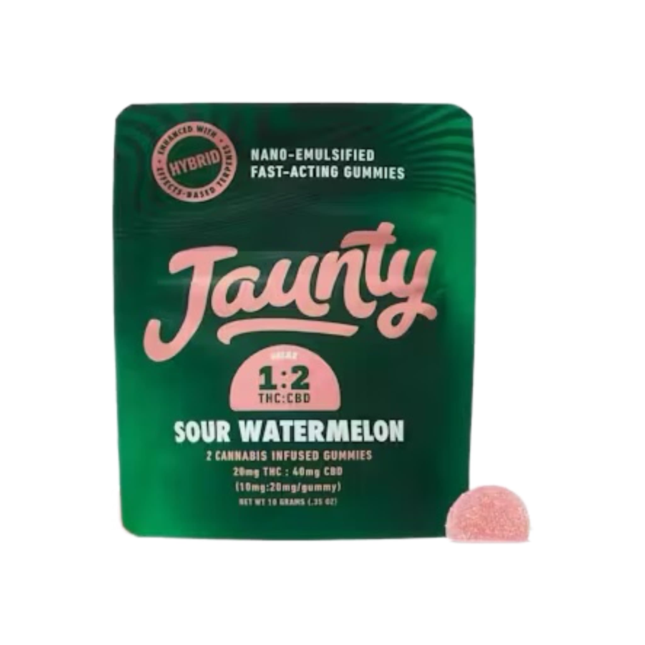 Jaunty Sour Watermelon Gummies | 20mg | 2pk