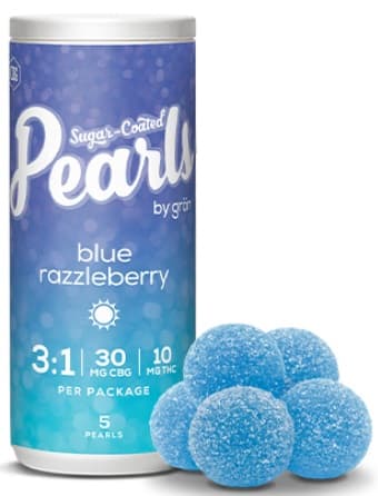 Pearls by Gron Blue Razzleberry - 3:1 CBG:THC - 5 x 2mg