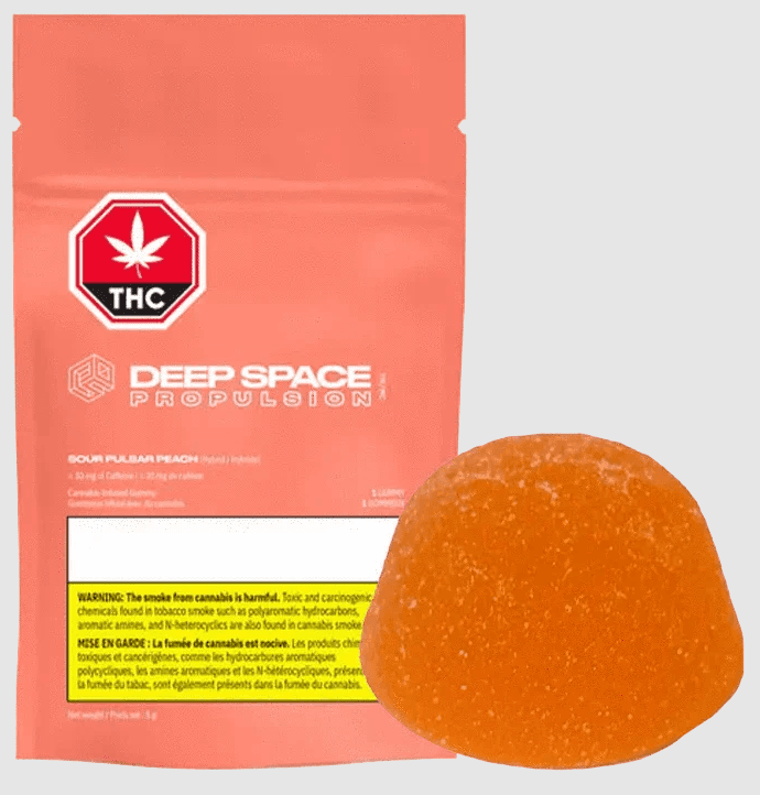 Deep Space Sour Pulsar Peach - 1:3 THC:Caffeine - 1 x 10mg