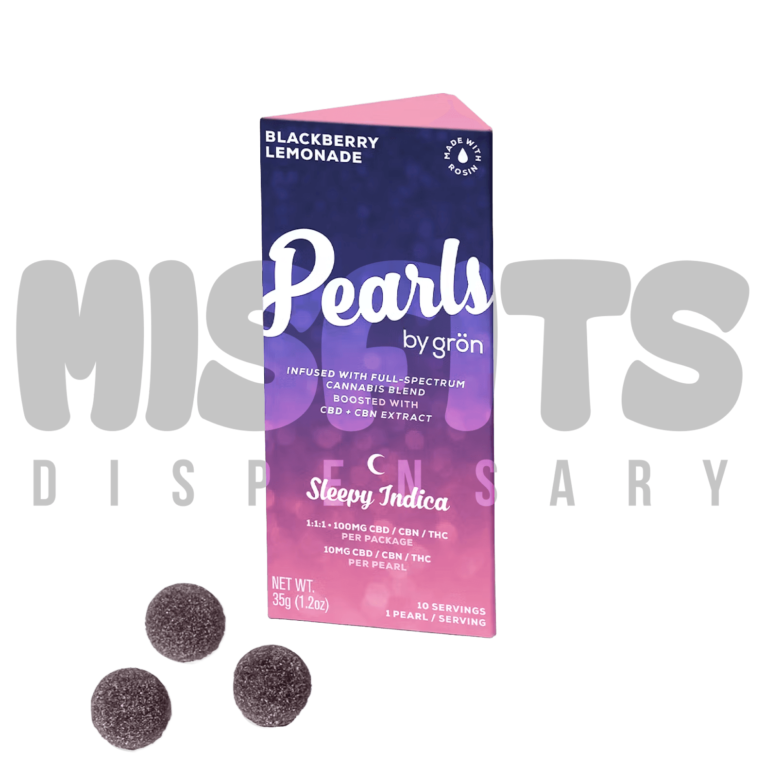 Grön Blackberry Lemonade Pearls | 1:1:1 CBD:CBN:THC | Gummies | 100mg