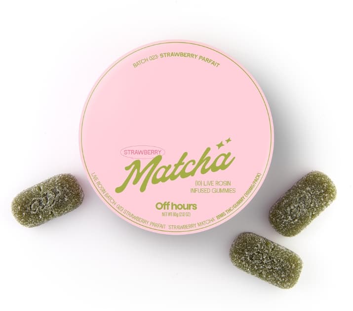 Off Hours Off Hours Strawberry Parfait Strawberry Matcha 10pk 10mg Live Rosin Gummies
