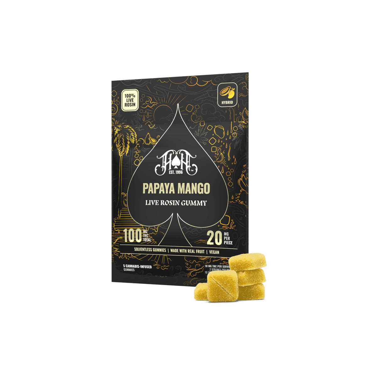 HEAVY HITTERS Papaya Mango Live Rosin Gummies | 100mg