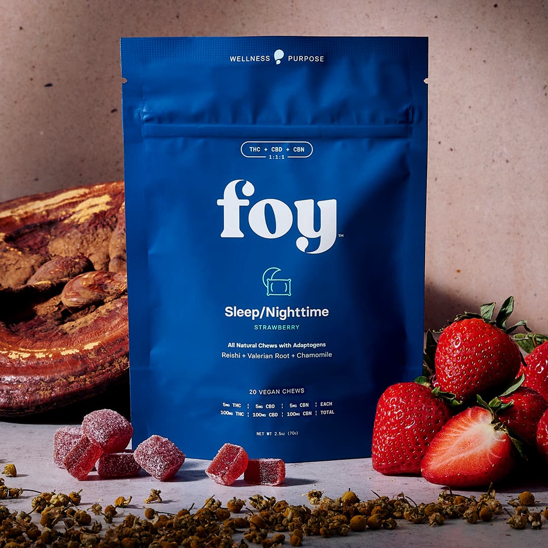 Foy Nighttime Strawberry 1:1:1 CBD:CBN:THC | 5mg/4pk Chews