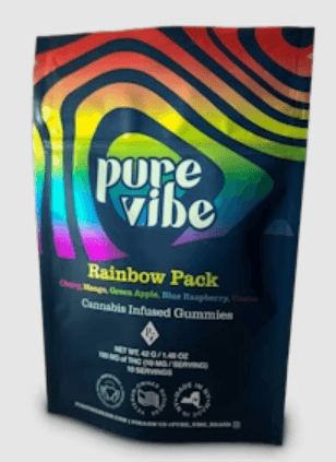 Pure Vibe 100mg Live Rosin Gummies | Rainbow Pack