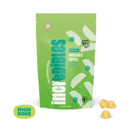 incredibles Fast Acting Greener Apple | Gummies | 10 pack | 100mg THC