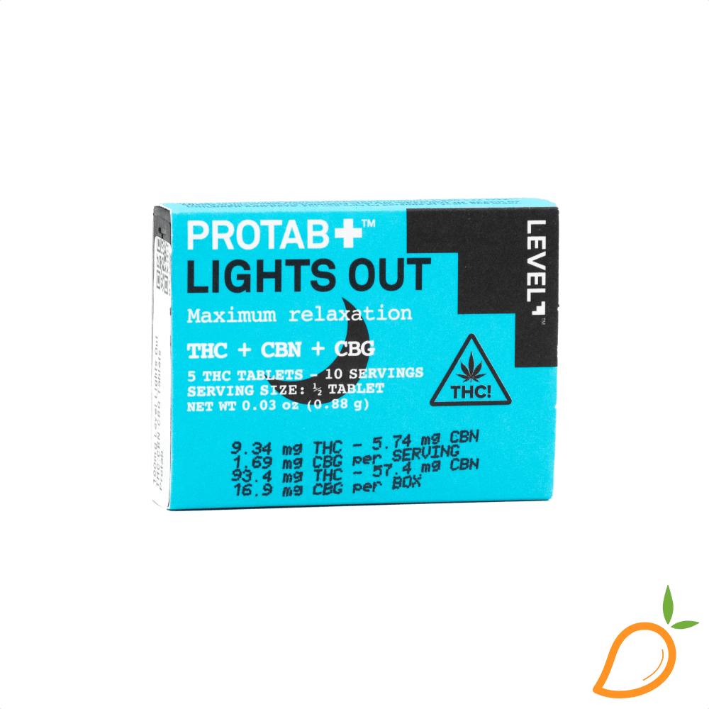 PROTAB Level | Lights Out | THC:CBN:CBG | 5 Pack Tablets | 100 MG